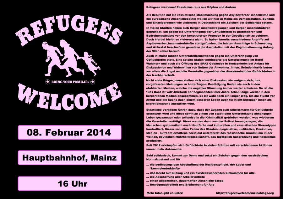 Flyer - Refugees Welcome Demo